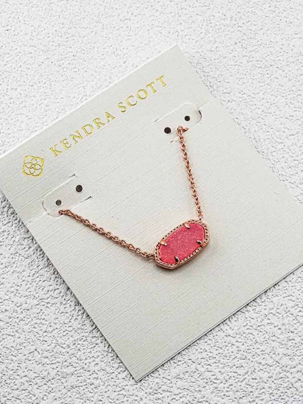 Kendra Scott Pink Rose Gold Elisa Pendant Necklace